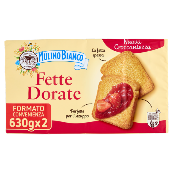 Mulino Bianco Fette Biscottate Dorate 2 pacchi 630g