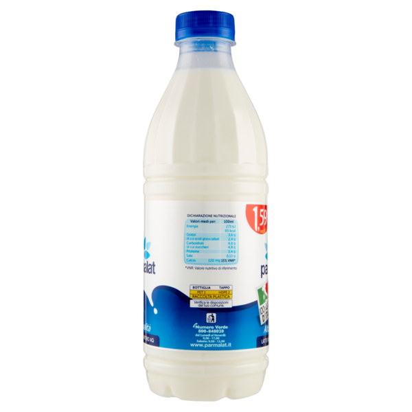 parmalat 100% Latte d'Italia Alta Qualità Latte Fresco Intero AQ 1000 ml