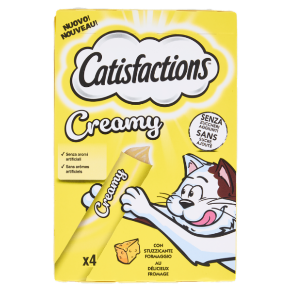 Catisfactions Snack Gatto Creamy Formaggio 4 x 10 g