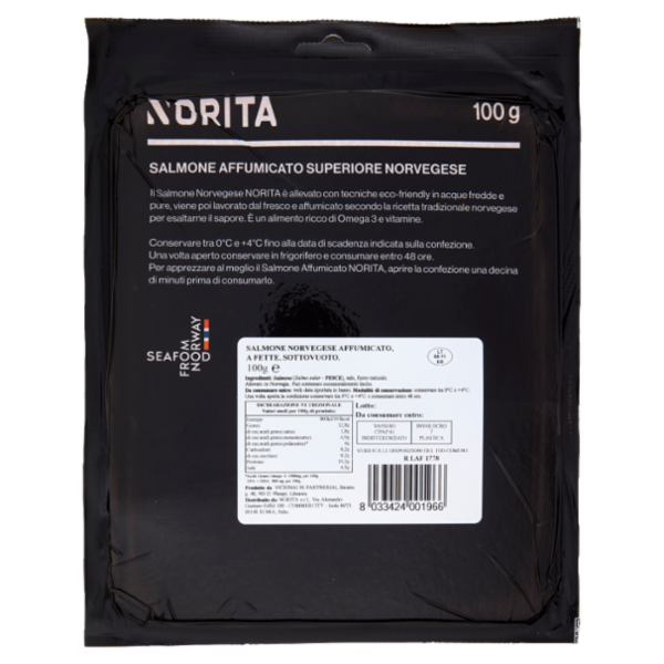 Norita Black Label Salmone Affumicato Superiore Norvegese 100 g