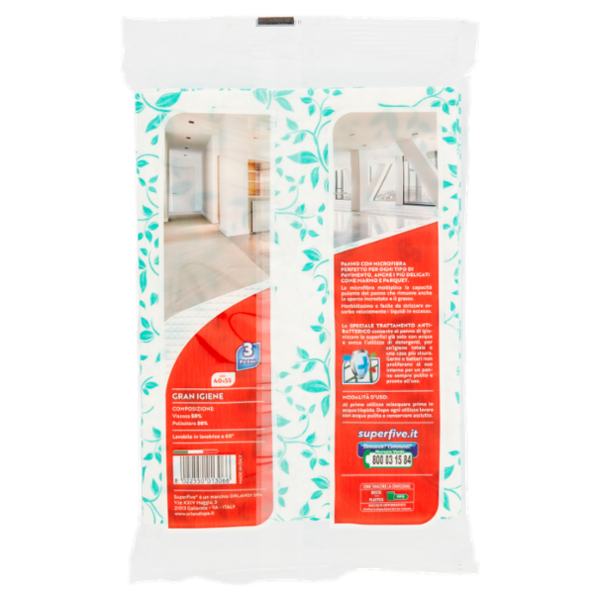 Super5 Gran Igiene Panni Pavimenti Effetto Igienizzante cm 40x55 3 pz