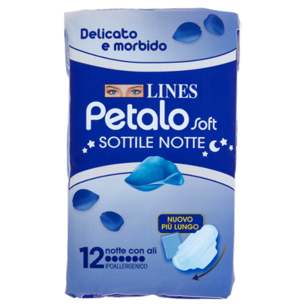 Lines Petalo Soft Sottile notte con ali 12 pz