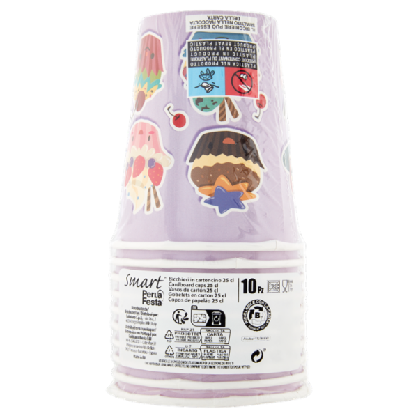 Smart PerLa Festa Bicchieri in cartoncino 25 cl 10 pz