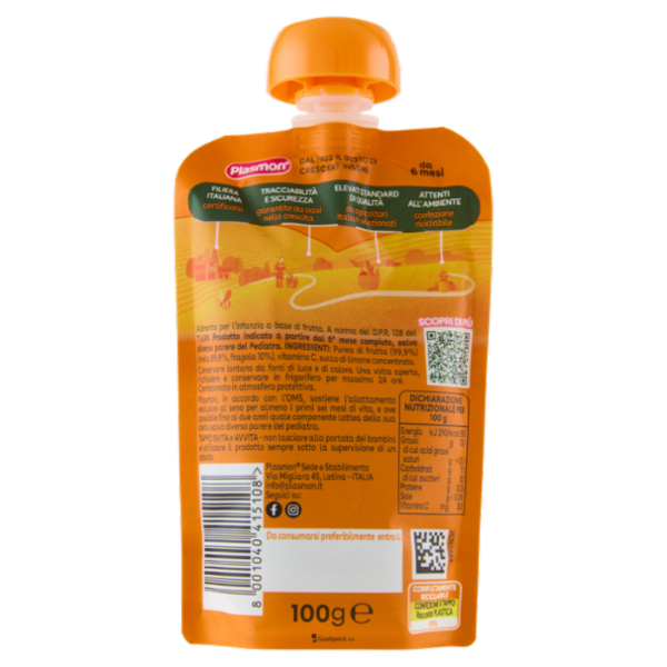 Plasmon il Frullato Mela, Fragola 100 g