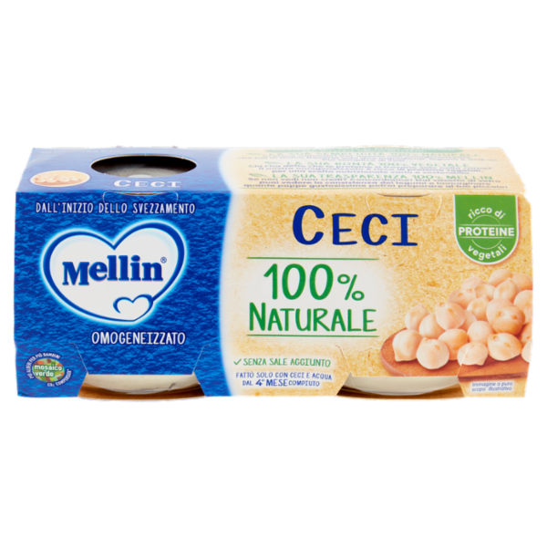 Mellin Ceci 100% Naturale Omogeneizzato 2 x 80 g