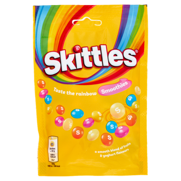 Skittles Smoothies, Caramelle Cremose Assortite al Gusto di Frutta e Yogurt 136g