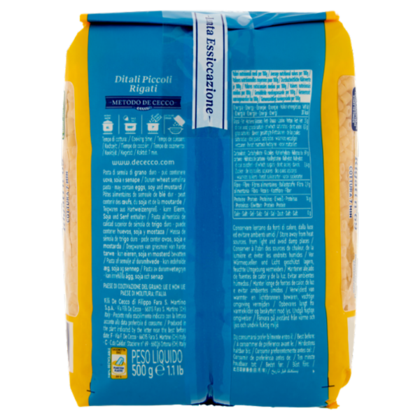 De Cecco Ditali Piccoli Rigati n° 69 500 g