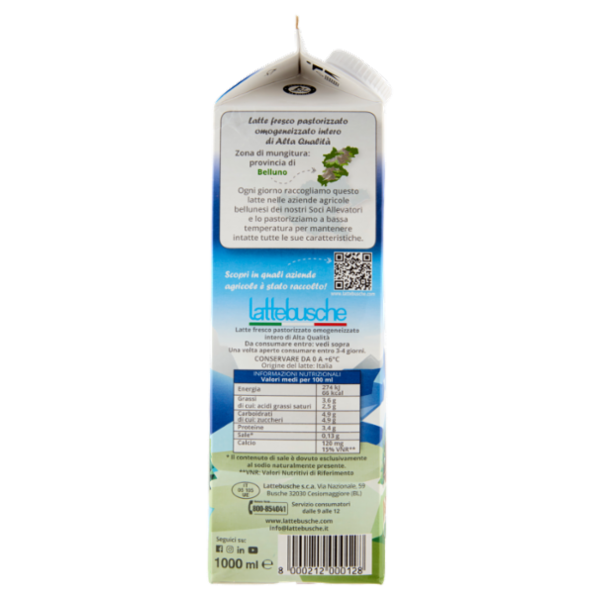 lattebusche Latte Fresco altA Qualità Bellunese 1000 ml
