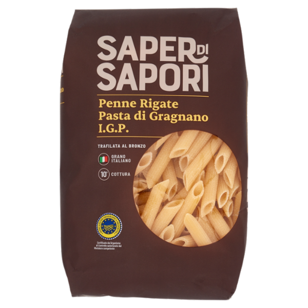 Selex Saper di Sapori Pasta di Semola di Gragnano I.G.P. Penne Rigate 500 g