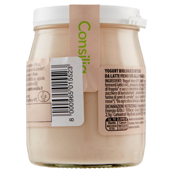 Consilia Yogurt Intero Fragola Biologico 150 g