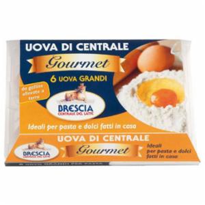 Centrale del Latte Di Brescia 6 Uova Grandi a Pasta Gialla da Allevamento a Terra