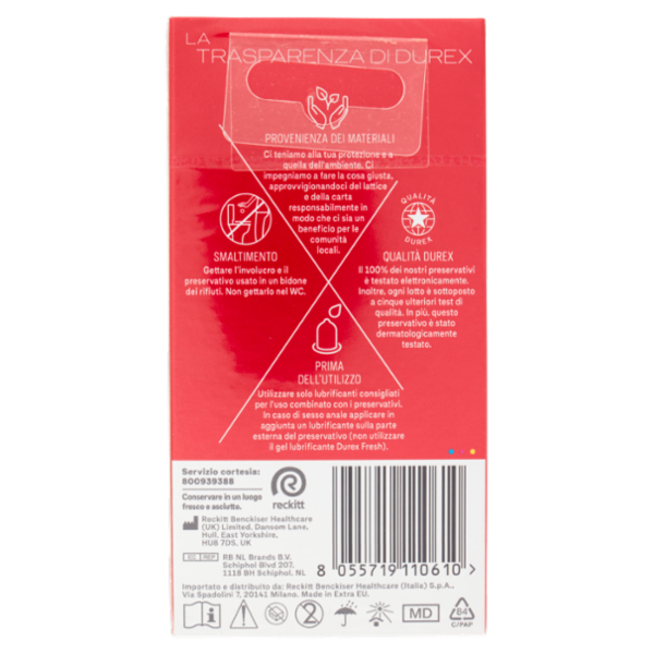 Durex SuperSottile Vestibilità Regolare Preservativi Sottili, 10 Profilattici