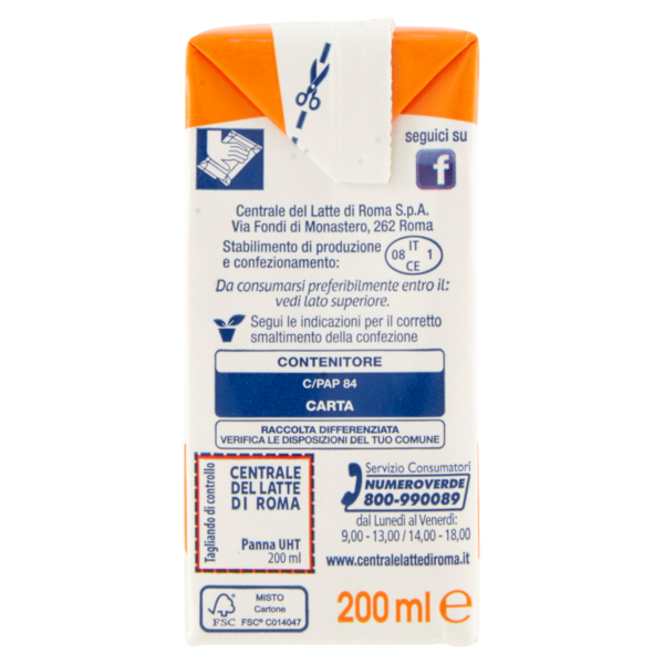 Centrale del Latte di Roma Panna da Cucina 200 ml