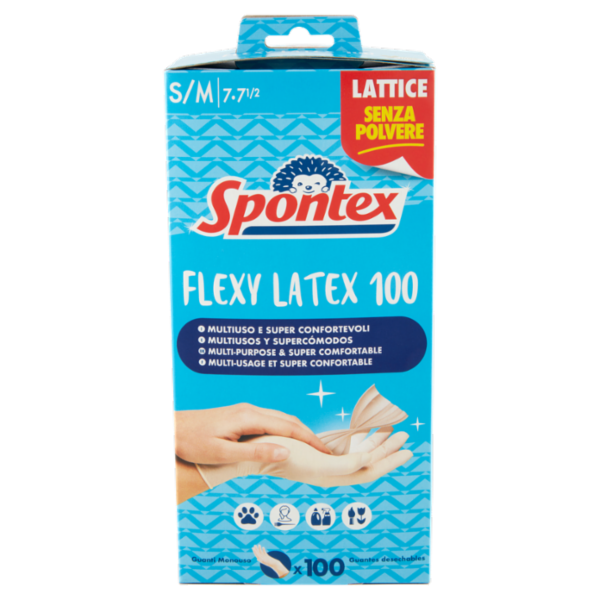 Spontex Guanti Usa&getta Flexy Latex x100 Taglia P/M