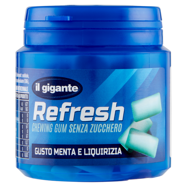 IL GIGANTE Refresh Chewing Gum Senza Zucchero Gusto Menta e Liquirizia 105 g