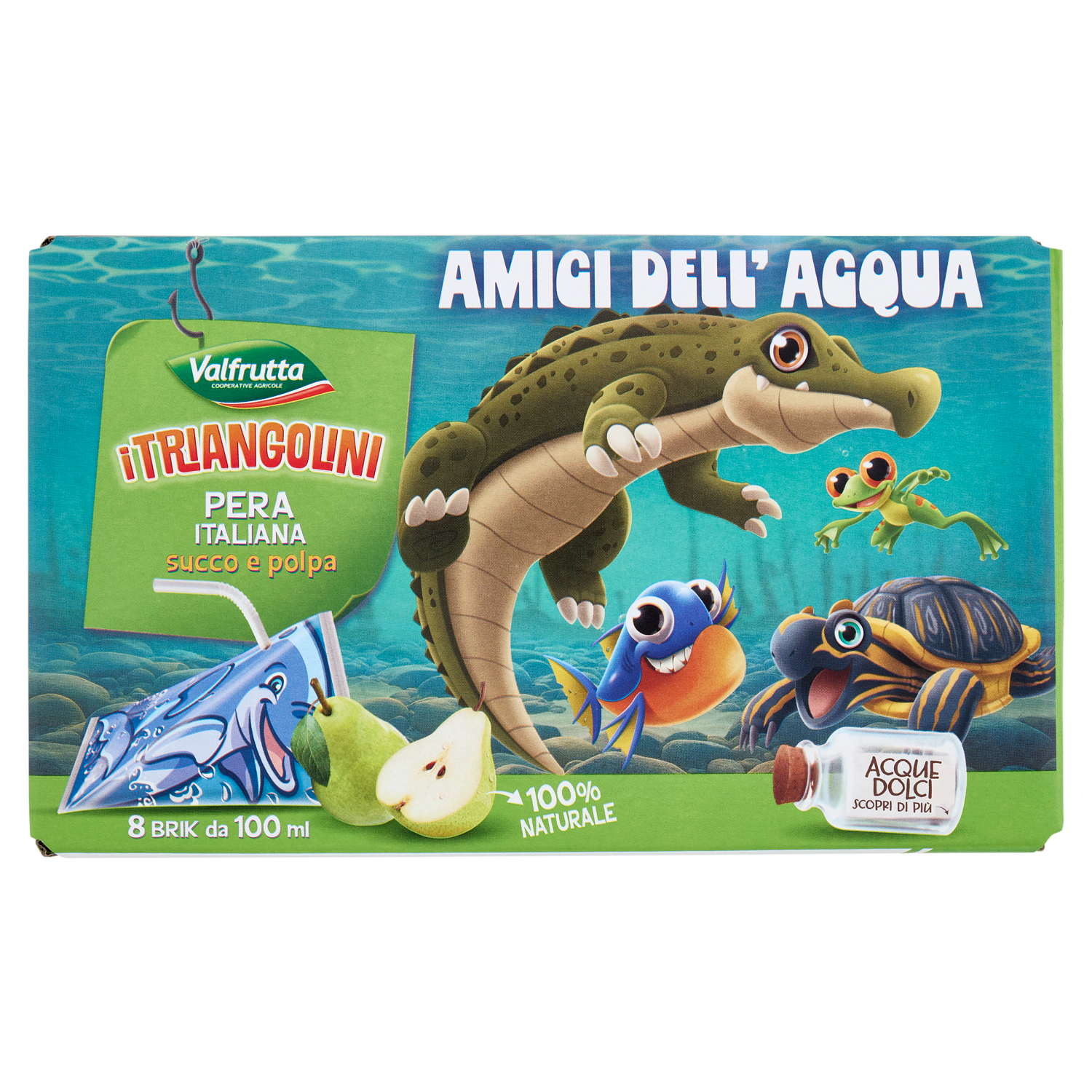 Valfrutta i Triangolini Pera Italiana Succo e Polpa Brik 8 x 100 Ml