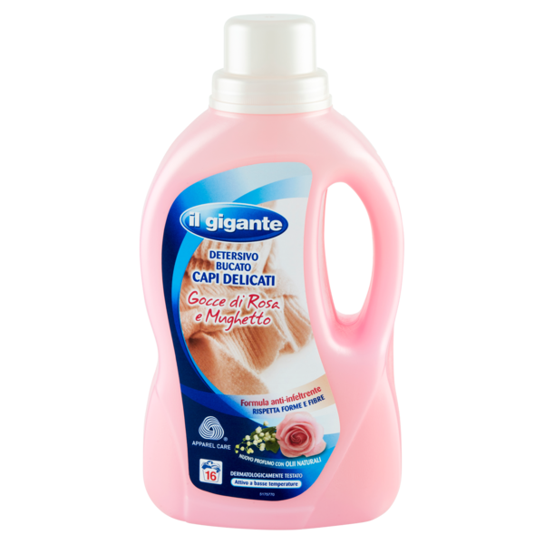 IL GIGANTE Detersivo Bucato Capi Delicati Gocce di Rosa e Mughetto 1 litro