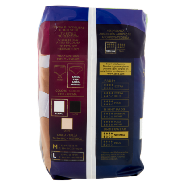 Tena Silhouette Vita Bassa Biancheria Intima Normal L Blanc 5 pz