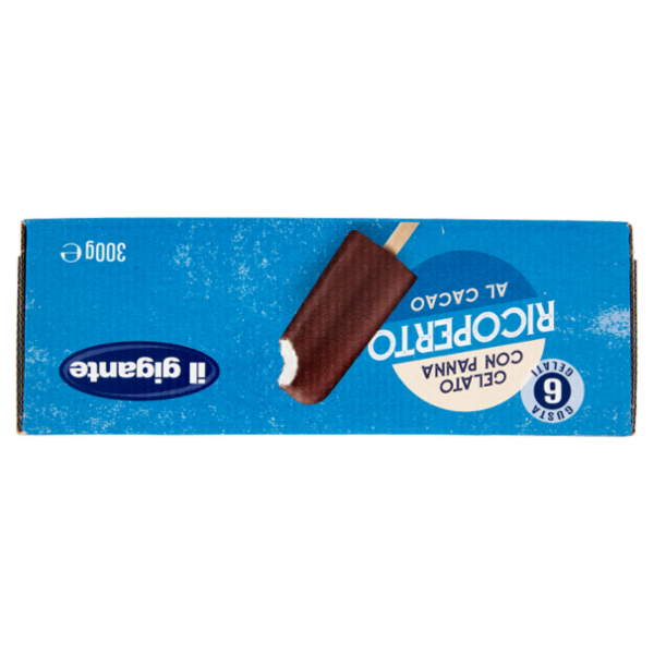 IL GIGANTE Gelato con Panna Ricoperto al Cacao 6 x 50 g