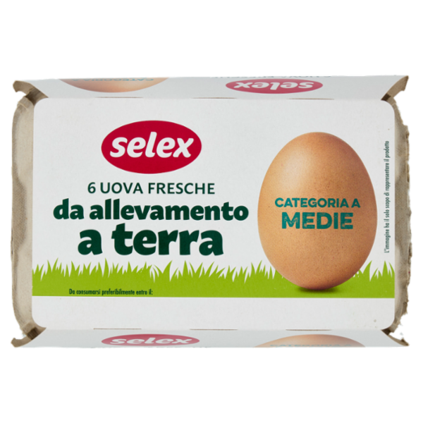 Selex 6 Uova Fresche Medie da Allevamento a Terra Categoria A