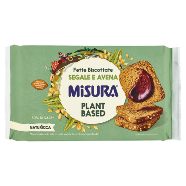 Misura Naturìcca Fette Biscottate Segale e Avena Plant Based 320 g