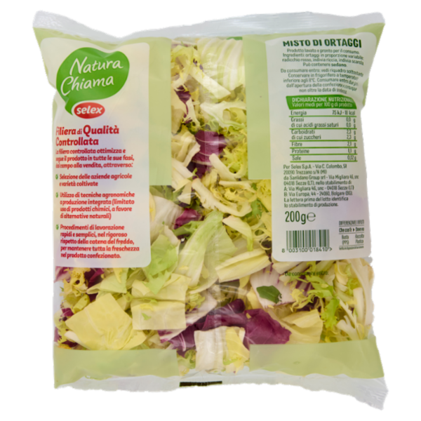 Selex Natura Chiama Insalata Mista Lavata e Pronta per il Consumo 200 g