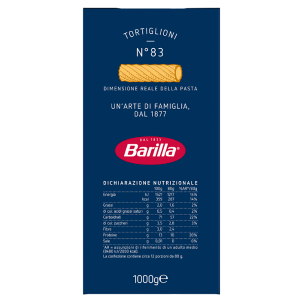 Barilla Pasta Tortiglioni n.83 1Kg