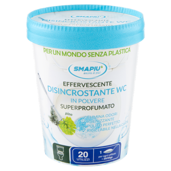 Smapiù Effervescente Disincrostante WC in Polvere Superprofumato pino 400 g