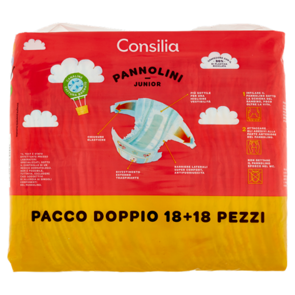 Consilia Pannolini per Bambini Junior 11-25 kg 5 2x18 pezzi