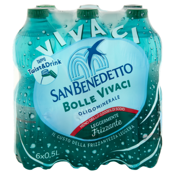 San Benedetto Acqua Minerale Benedicta Leggermente Frizzante 6 x 0,5 L