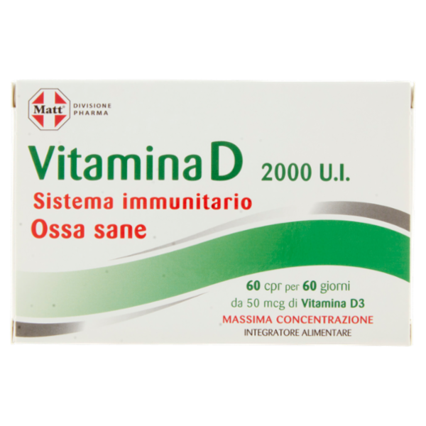 Matt Divisione Pharma Vitamina D 2000 U.I. Sistema Immunitario 60 compresse 6 g
