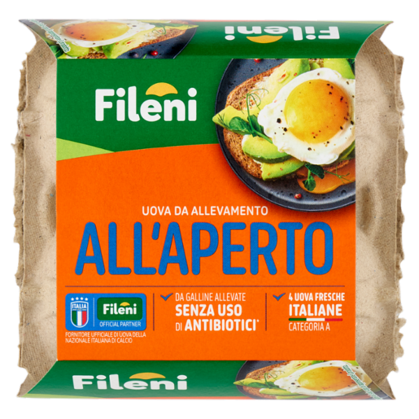 Fileni Uova da Allevamento all'Aperto 4 Uova Fresche 220 g
