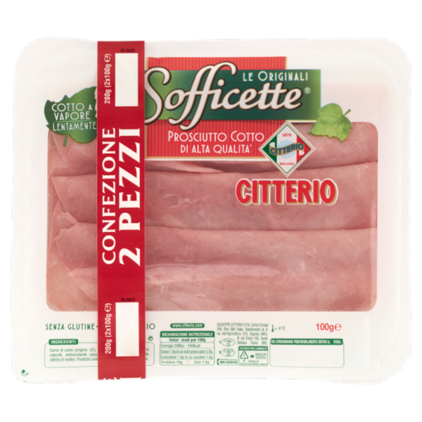 Citterio Sofficette Prosciutto Cotto di Alta Qualità 2 x 100 g
