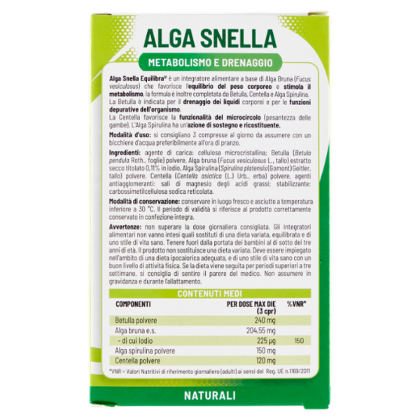 equilibra Alga Snella Metabolismo e Drenaggio 75 Compresse 30 g