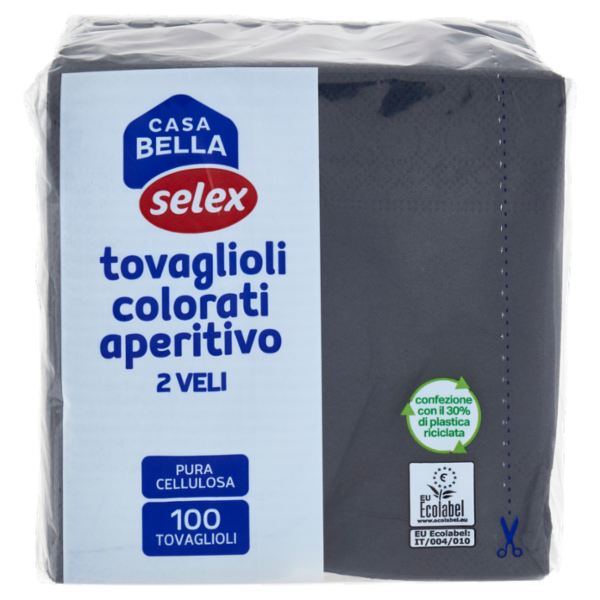 Selex Casa Bella Tovaglioli 2 Veli 25x25 cm Nero 100 pezzi