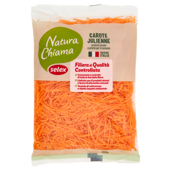 Selex Natura Chiama Carote Julienne Lavate e Pronte per il Consumo 200 g