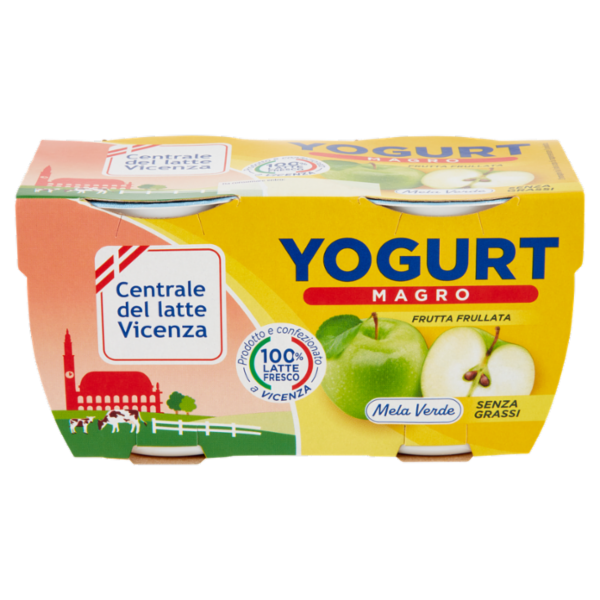 Centrale del latte Vicenza Yogurt Magro Frutta Frullata Mela Verde 2 x 125 g