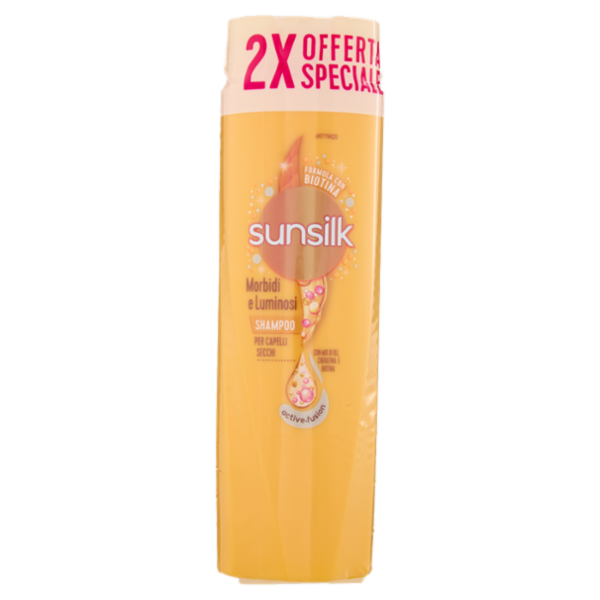 sunsilk Morbidi e Luminosi Shampoo per Capelli Secchi 2 x 250 mL