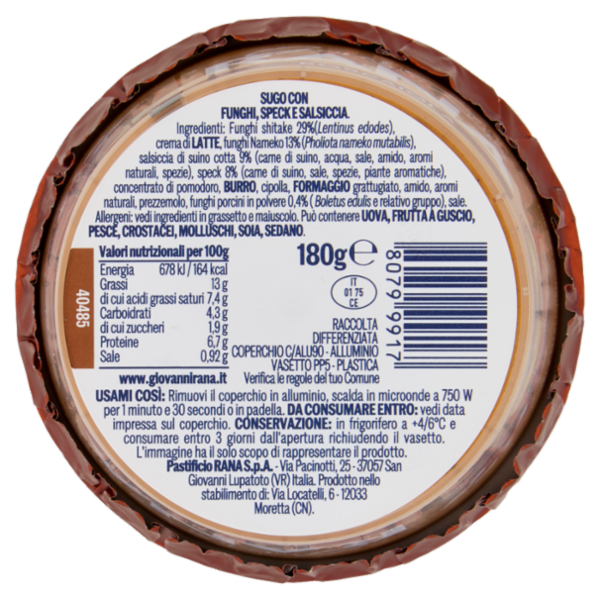 Giovanni Rana Boscaiola Sugo Fresco 180 g