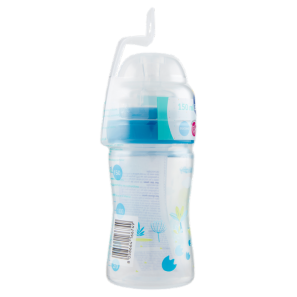 neo Baby Biberon Plastica Collo Largo 150 ml 0m+ Dino Blu
