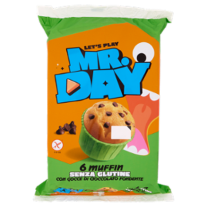 Mr.Day 6 Muffin Senza Glutine Con Gocce Di Cioccolato Fondente 6 x 42 g