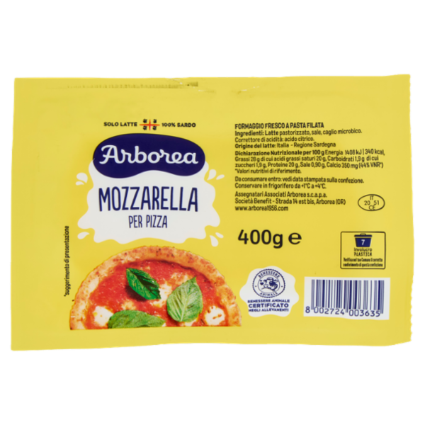 Arborea Mozzarella per Pizza 400 g