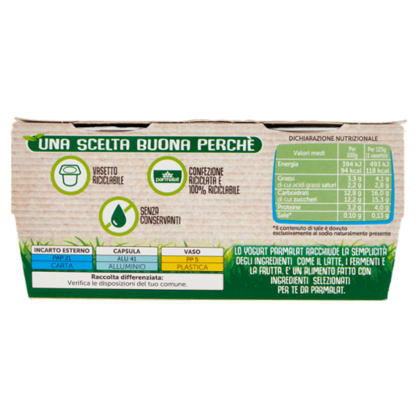 parmalat Yogurt Intero alla Banana Vellutato 2 x 125 g