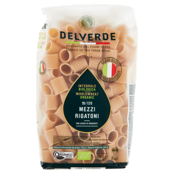 Delverde Integrale Biologica No 120 Mezzi Rigatoni 500 g