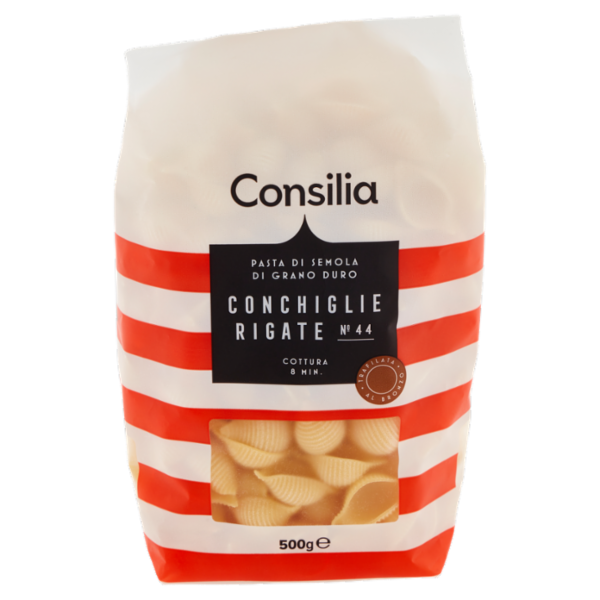 Consilia Pasta di Semola Trafilata al Bronzo Conchiglie Rigate 500 g