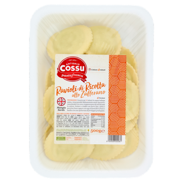 pastafresca Cossu Antonio Ravioli di Ricotta allo Zafferano 500 g