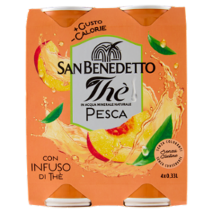San Benedetto Thè Pesca Lattina Sleek 4 x 0,33 L