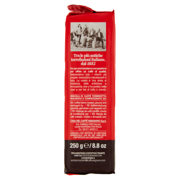 Caffè Vergnano 1882 Espressocasa Miscela Selezionata Macinatura Espresso 250 g