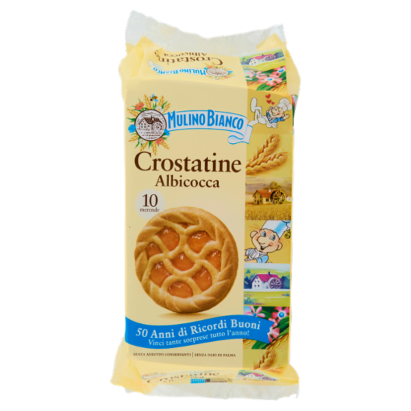 Mulino Bianco Crostatine Albicocca Merenda con 100% Albicocche Italiane 10 pezzi 400g