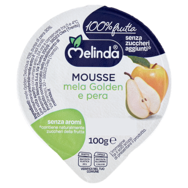 Melinda Mousse mela Golden e pera 100 g